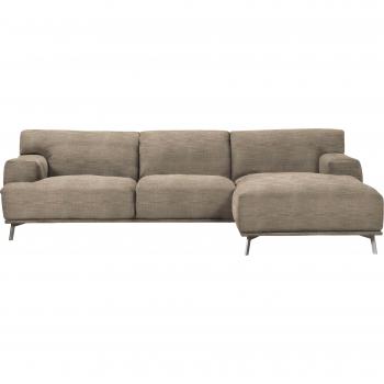 Furninova Ecksofa Rocco, modernes Design, L-Form, hoher Fuß, taupe