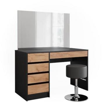 Vicco Coiffeuse 120x75 avec Miroir et Tabouret – Anthracite