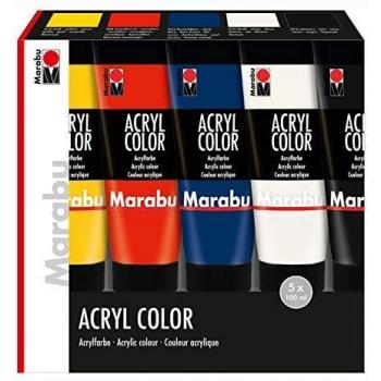 Couleur acrylique AcrylColor, kit de démarrage 5 x 100 ml