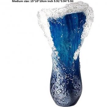Florero azul para sala de estar y oficina