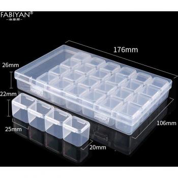 Nail Art Case with 10 Cells for Glitter and False Tips