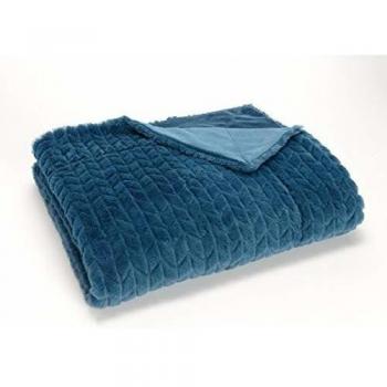 Plaid Chevron Chic Bleu Nuit 130x170