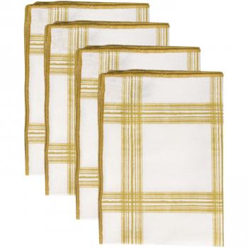 Serviettes en coton jaune zeste Febronie (pack de 4) 45x45