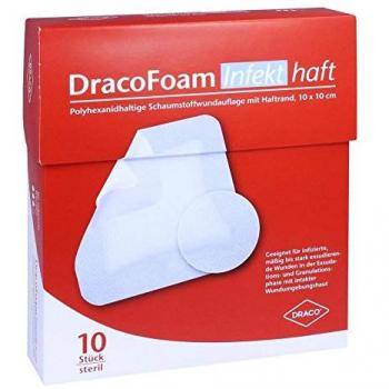 Dracofoam Infekt Haft-Schaum-Wundauflage 10x10 cm, 10 Stück