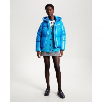 Tommy Hilfiger Daunenjacke New York Gloss WW0WW40836 Blau Relaxed Fit