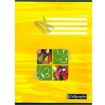 Cahier de dessin 24x32 120g Uni blanc 16p