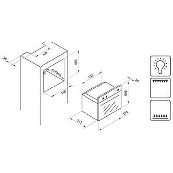 Horno a Gas Convencional Vitrokitchen HG6NN Negro con Grill, 50 Litros, 60 cm