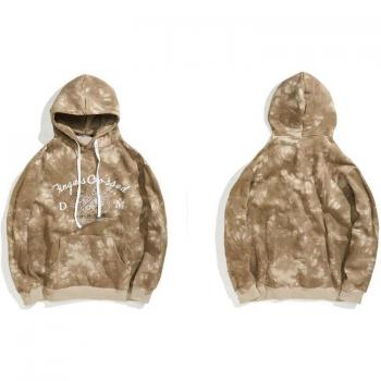 Sweat à capuche Hip Hop kaki avec motifs chinois
