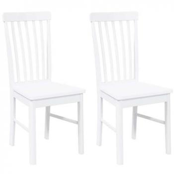 Sillas de Comedor 2x Madera Maciza con Estructura de Caucho Blanco – Vidaxl