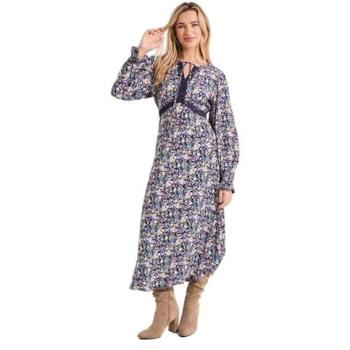 Tie‑Neck Purple Midis with Ditsy Lace – Dorothy Perkins Women's Edition