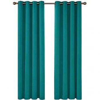 Deconovo Thermovorhänge Blickdicht 245x140 cm Türkis 2er Set