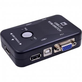 VKWIN Sistema KVM con 2 puertos USB 2.0, Interruptor VGA y Caja Divisoria