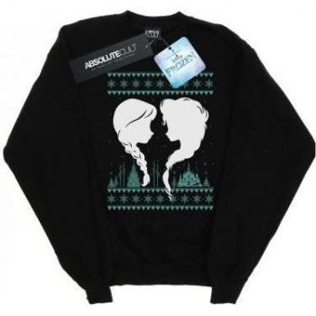 Disney Damen/Froze Weihnachten Schwestern Pullover Größe L, Farbe Schwarz