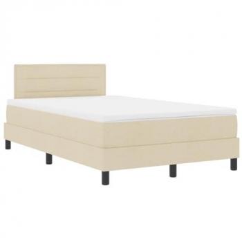 Matelas Crème avec lit à ressorts 120 × 190 cm – tissu