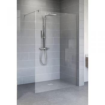 Paroi de douche NewStyle Schulte 120x190 cm, verre 6 mm transparent, profilé chromé – fixité à l'italienne sans trou