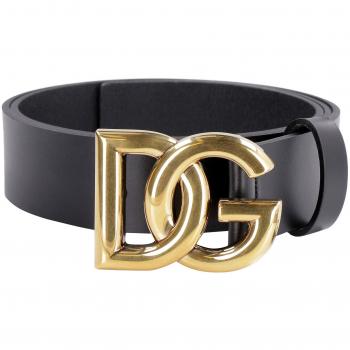 Dolce & Gabbana Men's Black Belt with Double G Buckle | Size 105