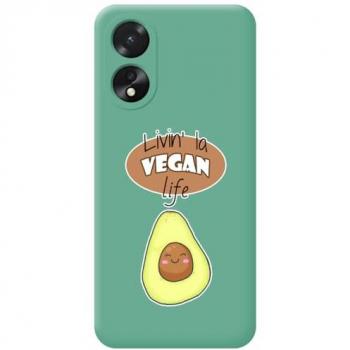 Funda de Silicona Líquida Verde para Oppo A18 Vegan Life