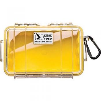 Pelican Microcase 1050 Clear Shell with Yellow Padding
