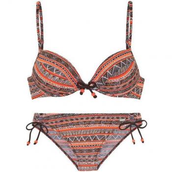 Buffalo Damen-Bikini, Push-Up, braun mit trendigem Design