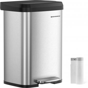 Poubelle de Cuisine 50L en Acier avec Pédale