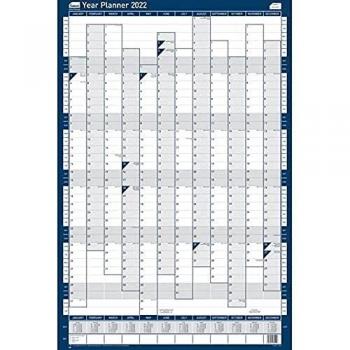 Sasco 2022 Wall Calendar (Portrait), Blue, Includes Wet‑Wipe Pen & Stickers