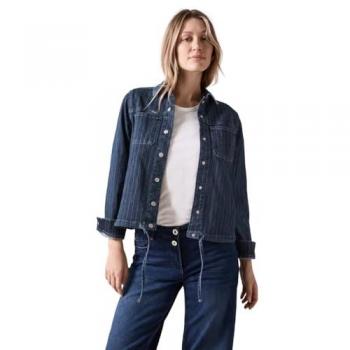 Cecil Outdoorjacke – Dunkelblaue Denim‑Jacke mit Blouson‑Schliff