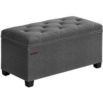Dunkelgraue Sitzbank mit Schublade – Faltbar, 76 B cm