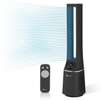 PureMate 2-in-1 Tower Fan + Air Purifier, HEPA Filtration, 10 Speeds, Remote‑Controlled, Ultra‑Quiet, Portable