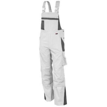 QUALITEX ARBEITSKLEIDUNG Latzhose PRO weiß/grau Damen: 64 Herren: 70