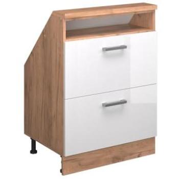 Cabinet Rion Mansardé – Finition Chêne Doré, 2 Tiroirs