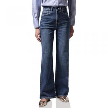 Loose-fit-Jeans High Waist Damen dunkelblau Größe 26