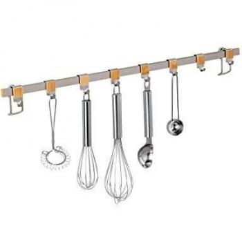 Wenko Ultimate Hook Strip – 8 Metal Hooks, 60 × 2.5 × 4 cm (Multi‑Colour Edition)