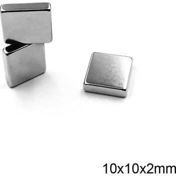 Aimant néodyme 10x10x2mm N35 carré solide