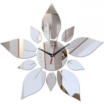 Reloj de cuarzo con diseño de espejo para pared