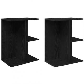 VidaXL Nachttisch Duo Schwarz Eichen-Optik 46,5x29x61 cm