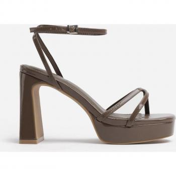 Sandalias de tacón Greta Charol Marrón con Plataforma