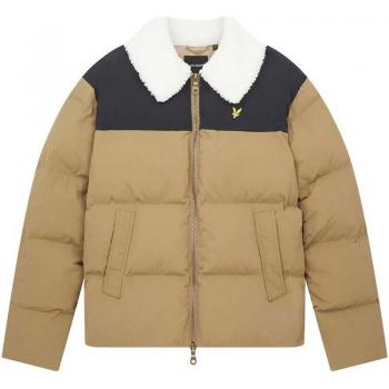 Chaqueta Lyle & Scott para Hombre con Cuello de Borrego Marrón