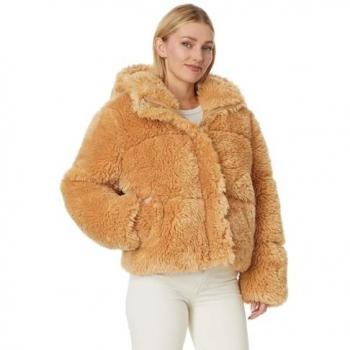 OGU UGG Women’s Ronney Puff Jacket – Oolong Faux Fur, Medium