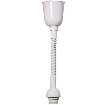 White Rise & Fall Pendant Lighting Unit with ES E27 Bulb Holder and Pull Cord, Extends to 1.5m