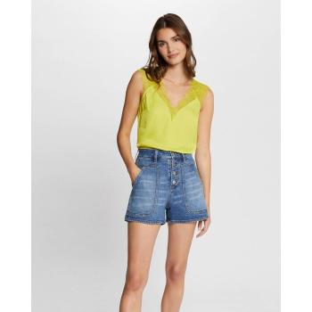 Morgan Blusa con tirantes anchos y bordado en encaje