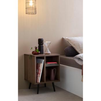 SalesFever Walnuss Nachtschrank Grau