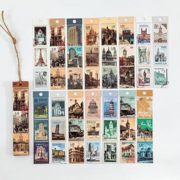 DIY Scrapbook Stickers – 45 Vintage Postage Stamp Flakes (Fruit/Flower/Plant)