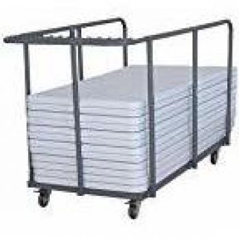 Chariot de Transport avec 18 Tables Pliantes 180 cm