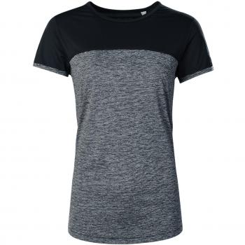 Berghaus Mujer Voyager Tech Camiseta Corta Cuello Redondo, Mujer, Color Carbon Marl/Jet Black, tamaño XL
