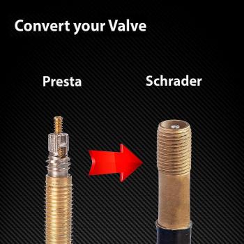 Inflador de ruedas con adaptador Presta-Schrader (paquete de 5)