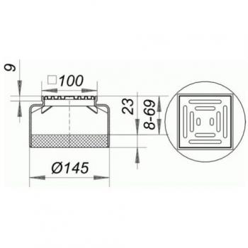 DALLMER Aufsatz E 15 – 10 x 10 cm (Duschablauf)
