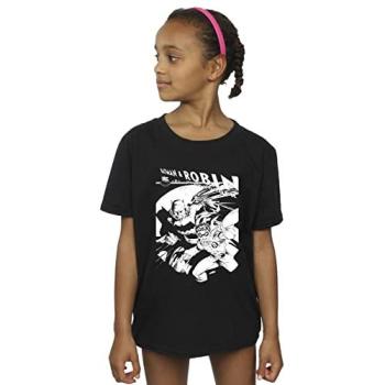 Girl’s 5‑6 Yr Black Batman & Boy Wonder Tee – DC Comics