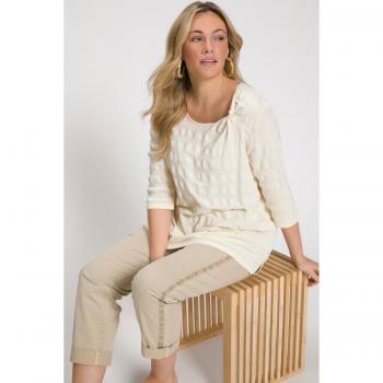Maglia a maniche 3/4 in cotone biologico, Donna, Verde, Taglia: 56/58