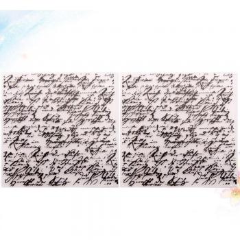2Pcs Plastic DIY Embossing Stencil Template (Handwritten Text Pattern)