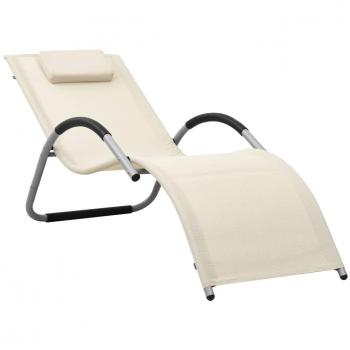 Textilene Sun Lounger Cream and Gray